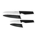 2-Piece Utility Knife Set - High Carbon Stainless Steel Blades with Ergonomic Handles, Matching Blade Guards