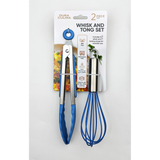 2-Piece Whisk & Tong Set – Versatile and Stylish in Blue