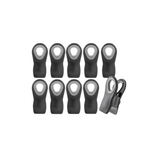 10-Piece Magnetic Bag Clip Set, Black