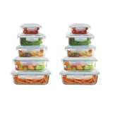 20 Piece Set Glass Food Storage Containers With Airtight Locking Lids