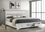 Miranda 51-inch Wood California King Storage Panel Bed White