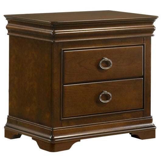 Garland 2-Drawer Nightstand Bedside Table Brown Cherry