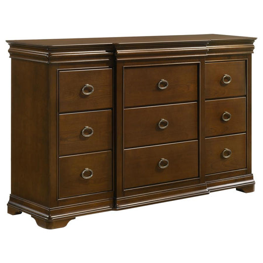 Garland 9-Drawer Bedroom Dresser Cabinet Brown Cherry