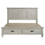 Franco Wood Eastern King Storage Panel Bed Distressed White