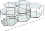 Sei Glass Modular Coffee Table with Mirrored Base - Elevate Your Space with Stylish Versatility!