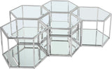 Sei Glass Modular Coffee Table with Mirrored Base - Elevate Your Space with Stylish Versatility!
