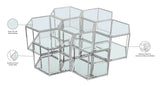 Sei Glass Modular Coffee Table with Mirrored Base - Elevate Your Space with Stylish Versatility!