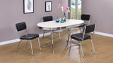 Retro 5-piece Oval Dining Table Set - White and Black