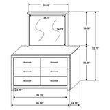 Brantford 6-Drawer Dresser with Mirror Coastal White