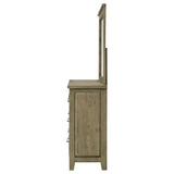 Hazlewood 6-drawer Bedroom Dresser with Mirror Vineyard Oak
