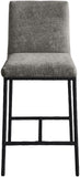 Reeves - Chenille Fabric Upholstered Counter Stool (Set of 2) - Black Base