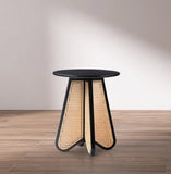 Butterfly End Table - Stunning Mid-Century Design with Oak Veneer Top and Natural Cane Base