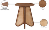 Butterfly End Table - Stunning Mid-Century Design with Oak Veneer Top and Natural Cane Base