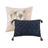 Watercolor Floral Comforter/Duvet Cover Set, Navy Blue/Blush