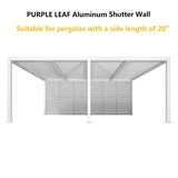 PURPLE LEAF Louvered Pergola Accessory Aluminum Louver Grille for Optimal Privacy, Sunlight Control Side Fixed Shutter Wall, Pergola Not Included