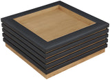 Rory Coffee Table - Contemporary Oak Veneer Design with Stylish Vegan Leather Accents, 39"x39"