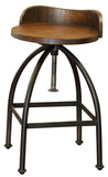 Adjustable Wooden Barstool 24-30" | Pueblo Swivel Chair