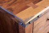 1 Drawer Chairside Table - Parota Wood with Metal Details