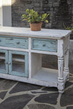 3 Drawer 2 Door 70" TV Stand - Mango Wood Aruba Collection