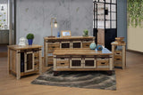 2 Drawer Chairside Table - Antique Solid Pine Rustic Design