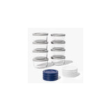 16 Piece Set (7Oz) Round Glass Storage Containers With Lids, Blue