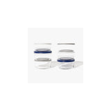 12 Piece Set (2 Cup / 16Oz) Round Glass Storage Containers With Lids, Blue