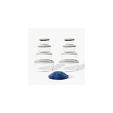 16 Piece Set Round Nesting Glass Storage Containers With Lids, White