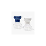 16 Piece Set Round Nesting Glass Storage Containers With Lids, Blue