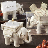 Lucky Elephant Antique Ivory Tea Light Holder