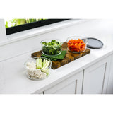 6 Piece Set (4 Cup / 32Oz) Round Glass Storage Containers With Lids, Grey