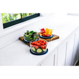 6 Piece Set (4 Cup / 32Oz) Round Glass Storage Containers With Lids, Blue