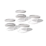 12 Piece Set (2 Cup / 16Oz) Round Glass Storage Containers With Lids, Grey
