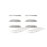 12 Piece Set (4 Cup / 32Oz) Round Glass Storage Containers With Lids, Grey