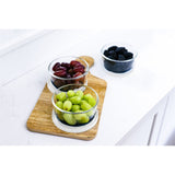 12 Piece Set (2 Cup / 16Oz) Round Glass Storage Containers With Lids, White