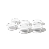 12 Piece Set (4 Cup / 32Oz) Round Glass Storage Containers With Lids, White