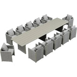 PURPLE LEAF Sanori Patio Dining Set Modern Large Weather-Resistant Table and Aluminum Chairs with Cushions for Garden Beige