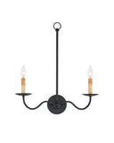 Saxon Double-Light Black Wall Sconce