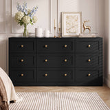 9-Drawer Dresser with Gold Knobs, 4 Colors