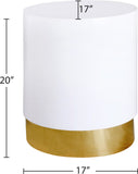 Deco White Lacquer Metal End Table with Gold Base - Contemporary Accent Piece for Modern Homes