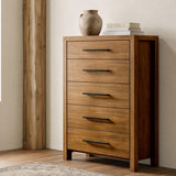 Adderley 5-Drawer Bedroom Chest of Drawers Warm Brown