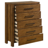 Adderley 5-Drawer Bedroom Chest of Drawers Warm Brown