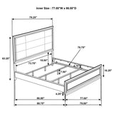 Atlas 63-inch Eastern King Upholstered Panel Bed Grey and Dark Oak