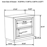 Atlas 2-drawer Bedroom Nightstand Bedside Table Dark Oak