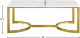 London Contemporary Coffee Table - Stylish Gold Stainless Steel Frame with Elegant Stone Top Design