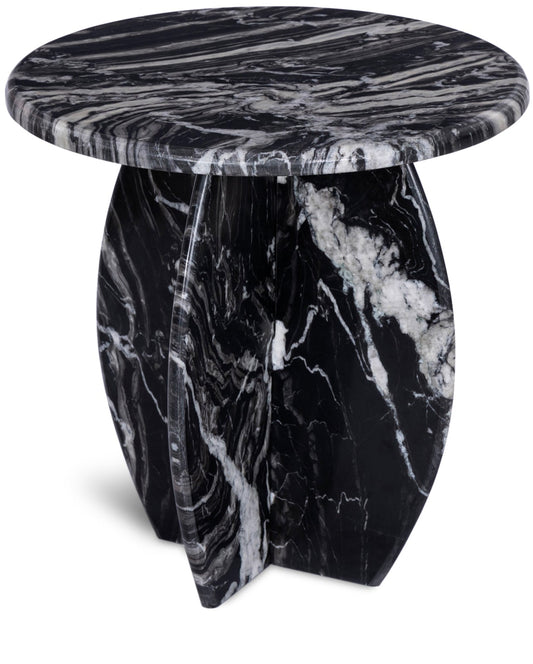 Formentera End Table - Handcrafted Marble Elegance with Unique Design for Modern Living Spaces