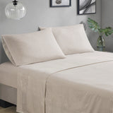 Striped Comforter Set with Bed Sheets, Taupe/Grey