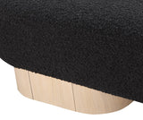 Robertson Luxurious Fabric Bench with Rich Oak Finish - Timeless Art Deco Style for Any Space