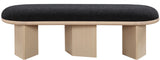 Wilshire Bench: Elegant Boucle Fabric Seating with Natural Oak Finish for Stylish Home Décor