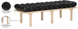 Landon Luxurious Vegan Leather Bench with Solid Oak Base – Art Deco Style for Home Décor Bliss