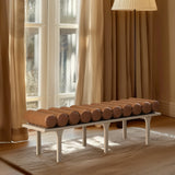 Landon Luxurious Vegan Leather Bench with Solid Oak Base – Art Deco Style for Home Décor Bliss